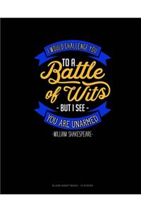 I Would Challenge You To Battle Of Wits But I See You Are Unarmed