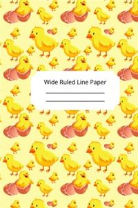 Baby Chicken Theme Wide Ruled Line Paper