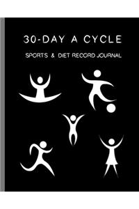 30-day A Cycle, Sports & Diet Record Journal