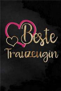 Beste Trauzeugin: Liniertes Notizbuch für die Trauzeugin zur Planung des JGA - 6 x 9 Zoll, ca. A5 -100 Seiten - Liniert - Braut-Motiv - Notizbuch zur Vorbereitung des