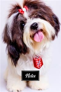 Shih Tzu Dog Pup Puppy Doggie Notebook Bullet Journal Diary Composition Book Notepad - Cute Ribbon