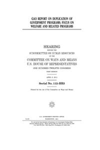 GAO report on duplication of government programs