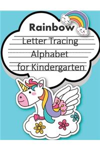 Rainbow Unicorn Trace Letters alphabet for kindergarten