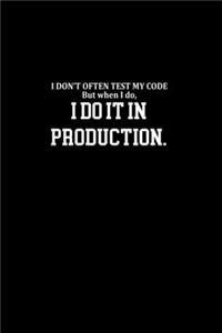 I don't often test my code. But when I do, I do it in production