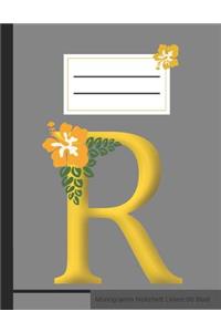 R Monogramm Notizheft Liniert 60 Blatt