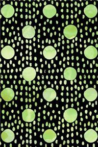 Journal Notebook Watercolor Spots and Dots Green