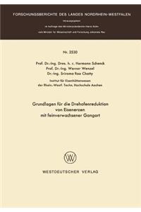 Grundlagen Für Die Drehofenreduktion Von Eisenerzen Mit Feinverwachsener Gangart