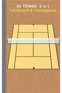 3D Tennis 2 in 1 Taktikboard und Trainingsbuch