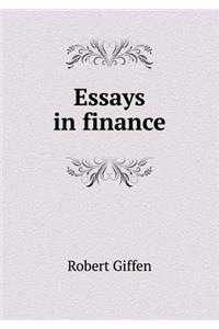 Essays in Finance