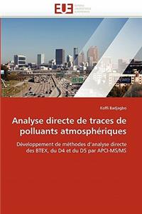 Analyse directe de traces de polluants atmosphériques