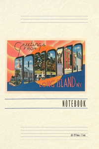 Vintage Lined Notebook Greetings from Jamaica, Long Island, New York