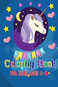 Unicorn Coloring Book for Kids Ages 4-8, 8,5 x 11 inches ,