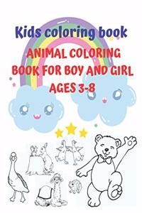 Kids coloring book animal coloring book for boy and girl ages 3-8