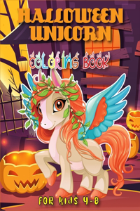 Halloween Unicorn Coloring Book for Kids 4-8