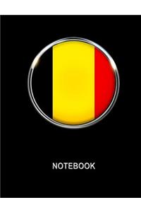 Notebook. Belgium Flag Cover. Composition Notebook. College Ruled. 8.5 x 11. 120 Pages.