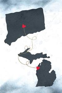 Connecticut & Michigan: Long Distance Out of State Notebook - Blank Lines