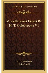 Miscellaneous Essays by H. T. Colebrooke V1