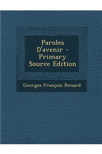 Paroles D'Avenir