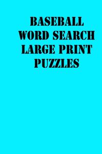 Baseball Word Search Large print puzzles