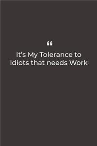It's My Tolerance to Idiots that needs Work