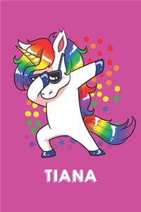 Tiana: Personalisiertes Design Notizbuch Einhorn 120 linierte Seiten - Perfekte Geschenkidee für die Schuhe oder Weihnachten mit Vornamen DIN A5 (pink)