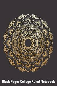 Black Pages College Ruled Notebook