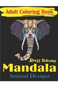 Adult Coloring Book, Stress Relieving Mandala Animal Designs