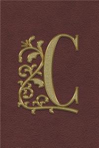 Journal: Gold C Initial Design Cover / Blank Journal / Sketch / Drawing Book - 6