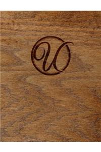 Wood Burned Monogram Creative Journal - U