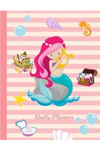 Daily Planner: 2019 - 2020 Mermaid Kailani Yearly Planner Pink Sea Cover I January 19 - December 19 Writing Notebook Plan Days, Set Goals & Get Stuff Done