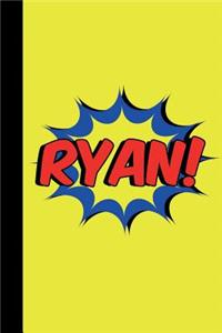 Ryan: Comic Book Monogram Initial Letter M Superhero Notebook Journal