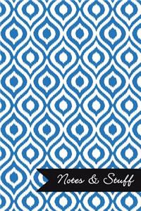 Notes & Stuff - Cobalt Blue Lined Notebook in Ikat Pattern