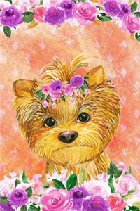 Bullet Journal Notebook for Dog Lovers Yorkshire Terrier in Flowers 5