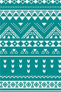 Aztec Design Notebook: Teal: Notebook 6 X 9: Notebook 250 Pages