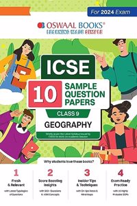 Oswaal ICSE 10 Sample Question Papers Class 9 Geography For 2024 Exam (Based On The Latest CISCE/ICSE Specimen Paper)