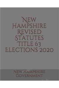 New Hampshire Revised Statutes Title 63 Elections