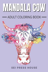 Mandala Cow Adult Coloring Book