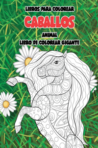 Libros para colorear - Libro de colorear gigante - Animal - Caballos