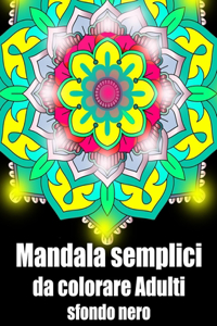 Mandala semplici da colorare adulti sfondo nero