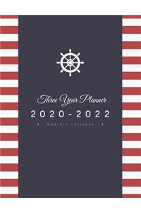 Three Year Planner Monthly Calendar 2020-2022