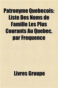 Patronyme Quebecois