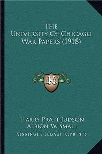 University of Chicago War Papers (1918)