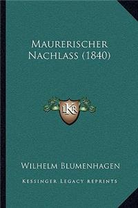 Maurerischer Nachlass (1840)