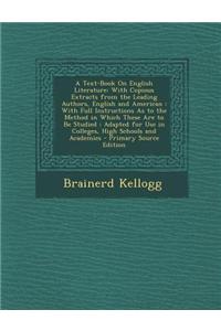 A Text-Book on English Literature