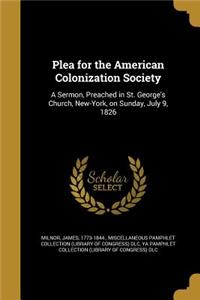 Plea for the American Colonization Society