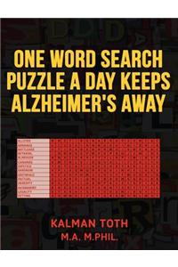 One Word Search Puzzle A Day Keeps Alzheimer's Away
