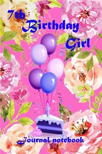 7th Birthday girl journal notebook