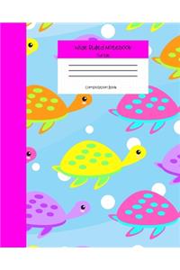 Wide Ruled Turtle Notebook Composition Book