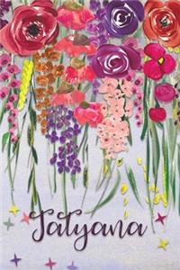 Tatyana: Personalized Lined Journal - Colorful Floral Waterfall (Customized Name Gifts)