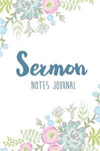 Sermon Notes Journal: Floral Rose Watercolor Cover - Simple Note Taking Journal Bible - Sermon Notebook for Women, Teens - Organize and Motivations Write Record, Remember